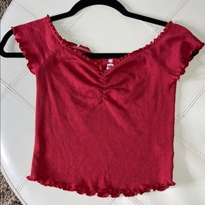 Pacsun Red Ruched Front Top